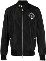 Billionaire veste bomber en cuir à patch logo - Noir