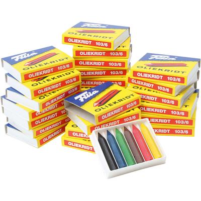 Filia oliekrijt, l: 5 cm, dikte 7x7 mm, diverse kleuren, 25x6 stuk/ 1 doos