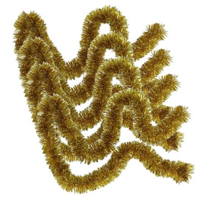 Kerstslingers - 4x stuks - glitter goud - folie lametta - 180 x 7 cm - kerstboom versiering