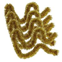 Kerstslingers - 4x stuks - glitter goud - folie lametta - 180 x 7 cm - kerstboom versiering