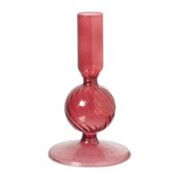 Kandelaar glas bol - rood - ø8x13.5 cm - thumbnail