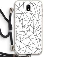 Geometrische lijnen zwart: Samsung Galaxy J7 (2017) Transparant Hoesje met koord