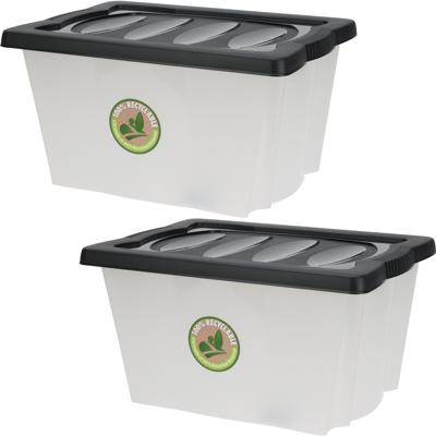 Opberg box/doos - 4x - kunststof - 20 liter - 43 x 33 x 24 cm