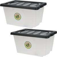 Opberg box/doos - 4x - kunststof - 20 liter - 43 x 33 x 24 cm