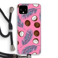 Kokosnoot roze: Pixel 4 Transparant Hoesje met koord
