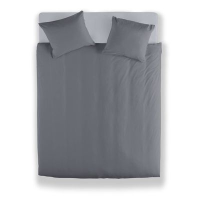 Dekbedovertrek Flanel - Effen Uni - 200 Gram/m2 - 100% Katoen Flanel - Antraciet Lits-jumeaux (240 X 220 Cm + 2 Dekbedovertrek Flanel - Effen Uni - 200 Gram/m2 - 100% Katoen Flanel - Antraciet Lits-jumeaux (240 X 220 Cm + 2