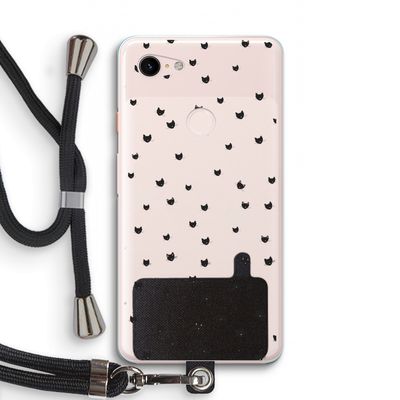 Kleine kattenkopjes: Pixel 3 XL Transparant Hoesje met koord