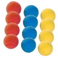 Foam/soft ballen - 12x stuks - gekleurd - Dia 7 cm - tennis - ballen gooien - speelgoed