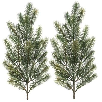 Decoris kersttak - 2x - groen - 66 cm - dennentak - kerstversiering - kerstdecoratie - kunsttak
