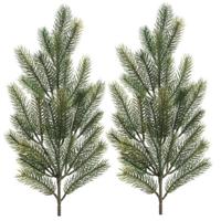 Decoris kersttak - 2x - groen - 66 cm - dennentak - kerstversiering - kerstdecoratie - kunsttak