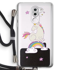 Regenboog eenhoorn: Honor 6X Transparant Hoesje met koord
