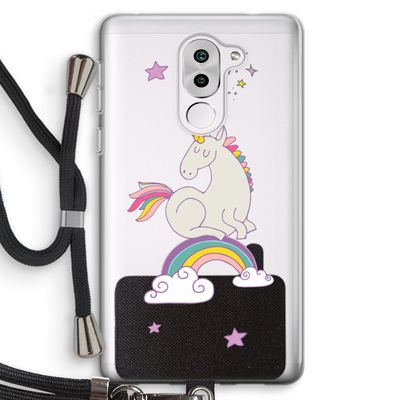 Regenboog eenhoorn: Honor 6X Transparant Hoesje met koord