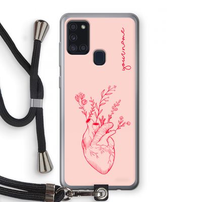 Blooming Heart: Samsung Galaxy A21s Transparant Hoesje met koord