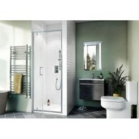 Crosswater Kai draaideur 76x190cm 6mm helder veiligheidsglas zilver aluminium KLPDSC0760