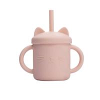 Siliconen Lekvrije Baby / Peuter drinkbeker met rietje Roze