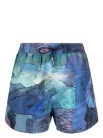 Paul Smith short de bain à imprimé Narcissus - Bleu