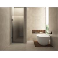 Wiesbaden Less Nisdeur Links - 900x2000x8mm - Nano - Spiegelrook naar Helder Glas - Mat Zwart