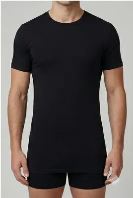 Extra lang heren T-shirt korte mouw - Ondershirt heren - wit en zwarte t-shirts