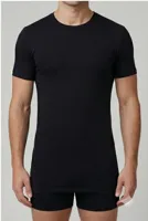 Extra lang heren T-shirt korte mouw - Ondershirt heren - wit en zwarte t-shirts - M - M