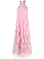 Viktor & Rolf robe longue en tulle à fleurs - Rose