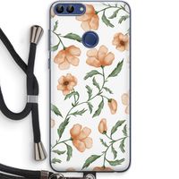 Peachy flowers: Huawei P Smart (2018) Transparant Hoesje met koord