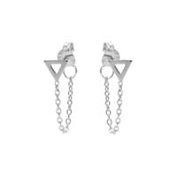 Karma Oorbellen Chain Open Triangle Zilver Karma Oorbellen Chain Open Triangle Zilver