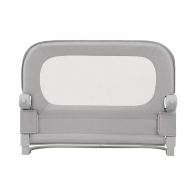 Opvouwbaar Bedhekje voor Peuters Verstelbaar Babybedhekje met Afneembare Oxford-Stofbekleding en Stevig U-vormig Frame Valbeveiliging met Y-vormig Gordelsysteem en Gesp-S-Grijs