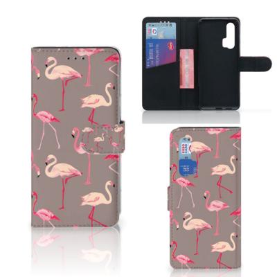 Honor 20 Pro | Telefoonhoesje | Met pasjeshouder | Flamingo