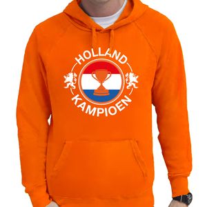 Oranje fan hoodie / sweater met capuchon Holland Holland kampioen met beker EK/ WK voor heren 2XL  -