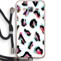 Cheetah color: Samsung Galaxy J3 (2016) Transparant Hoesje met koord