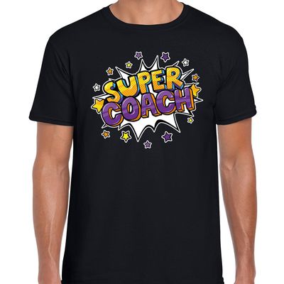 Super coach cadeau t-shirt zwart voor heren