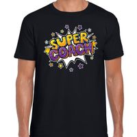 Super coach cadeau t-shirt zwart voor heren