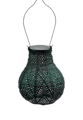 Solar lampion bulb ikat 16 cm groen - Lumiz