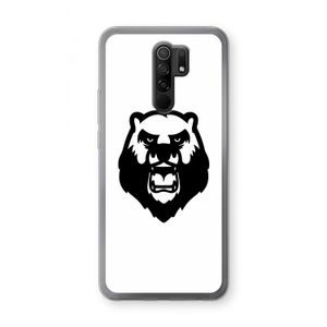 Angry Bear (white): Xiaomi Redmi 9 Transparant Hoesje
