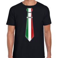 Verkleed T-shirt voor heren - stropdas Italie - zwart - supporter - themafeest