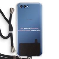 uw waarde daalt niet: Honor 10 Transparant Hoesje met koord