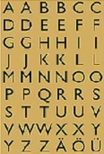 HERMA Letters 13x12mm A-Z gold foil black 4 sheets zelfklevende letter/cijfer