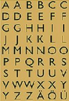 HERMA Letters 13x12mm A-Z gold foil black 4 sheets zelfklevende letter/cijfer - thumbnail