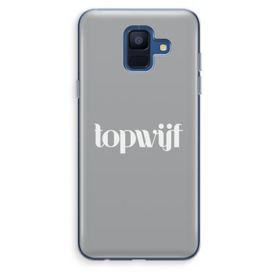 Topwijf Grijs Wit: Samsung Galaxy A6 (2018) Transparant Hoesje