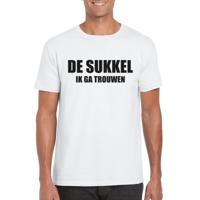 Vrijgezellenfeest t-shirt - De sukkel - wit - voor heren - Ik ga trouwen