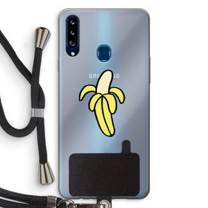 Banana: Samsung Galaxy A20s Transparant Hoesje met koord