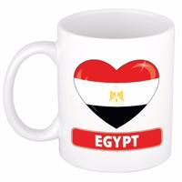Hartjes vlag Egypte koffiemok - drink beker - white - 300 ml - supporters