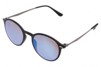 AZ Eyewear zonnebril unisex matzwart met blauwe spiegellens (AZ 2140) AZ Eyewear zonnebril unisex matzwart met blauwe spiegellens (AZ 2140)