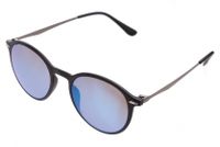 AZ Eyewear zonnebril unisex matzwart met blauwe spiegellens (AZ 2140) - thumbnail