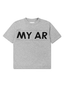 MYAR KIDS t-shirt en coton à logo imprimé - Gris