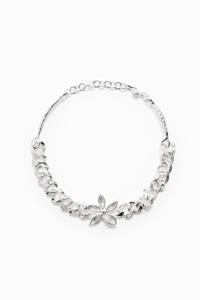 Verzilverde choker bloem en ketting Zalio - BLACK - U