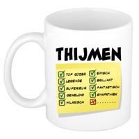 Naam mok Thijmen - wit - top gozer - keramiek - 300 ml - cadeau collega beker Naam mok Thijmen - wit - top gozer - keramiek - 300 ml - cadeau collega beker