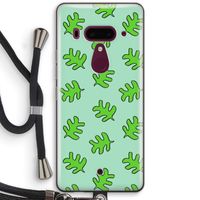 Groene blaadjes: HTC U12+ Transparant Hoesje met koord