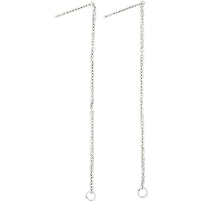 Creativ Company Oorbellen van ketting, l: 70 mm, verzilverd, 1 paar