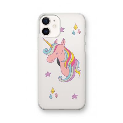 Roze eenhoorn: iPhone 12 Transparant Hoesje